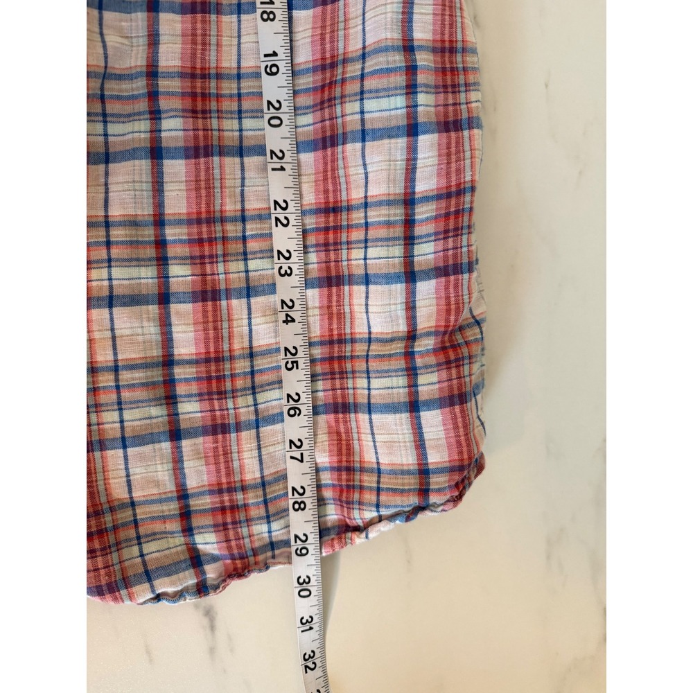 Tommy Bahama Mens Short Sleeve Plaid Button Down Shirt Red Blue White XL - Picture 7 of 10